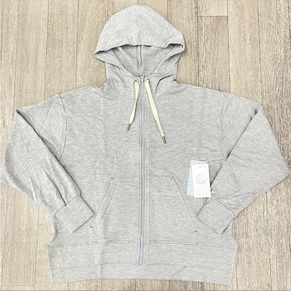 Johnny Was • Calme Heather Grey Zip Up Micro Modal Hoodie - Picture 1 of 6
